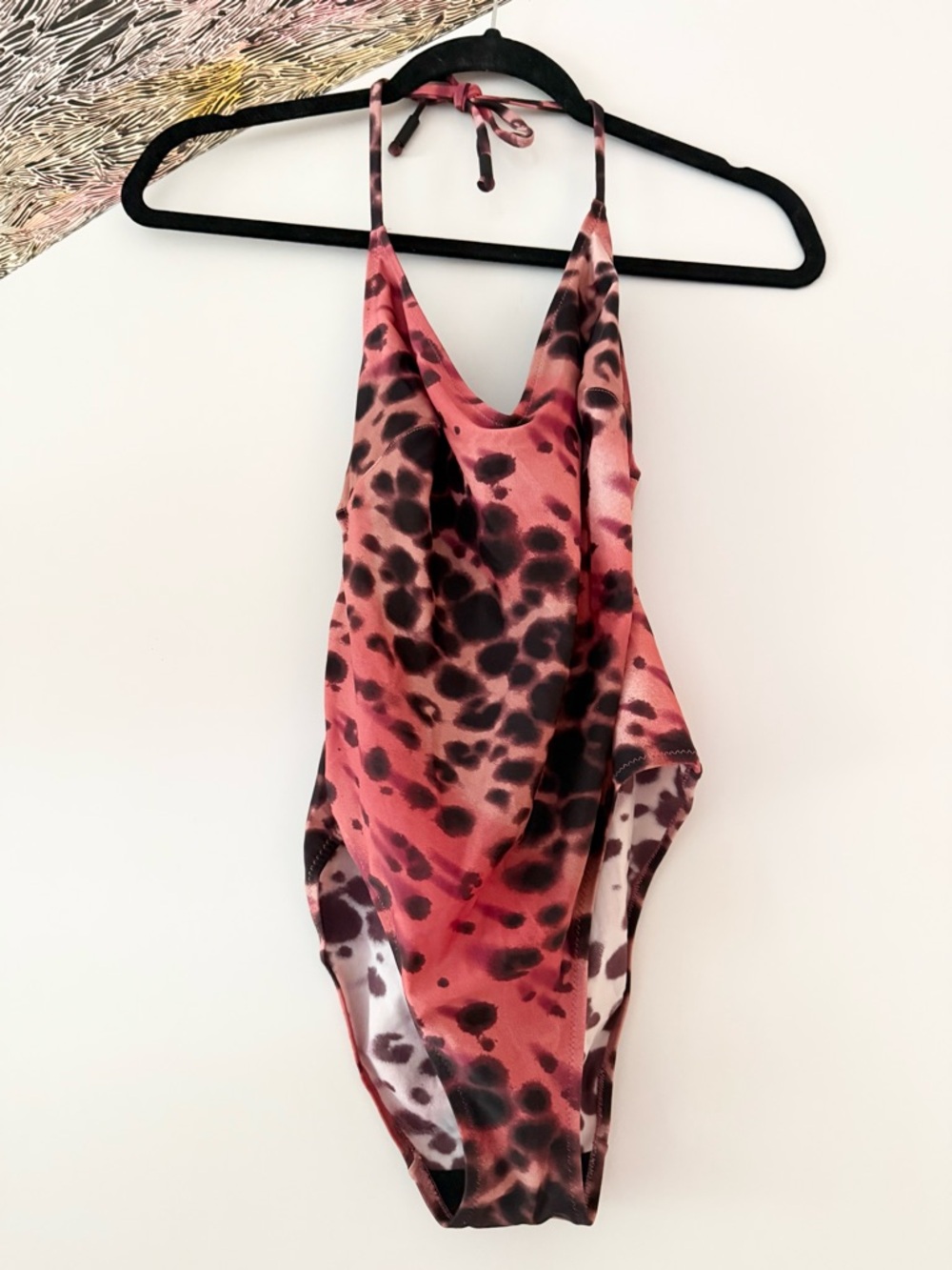 SHAN Pink and Black Leopard-Print One-Piece Swimsuit